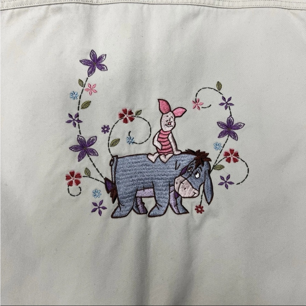 Disney Eeyore Winnie The Pooh chore jacket Women’s Size Medium Beige Vintage 90s - Picture 14 of 14